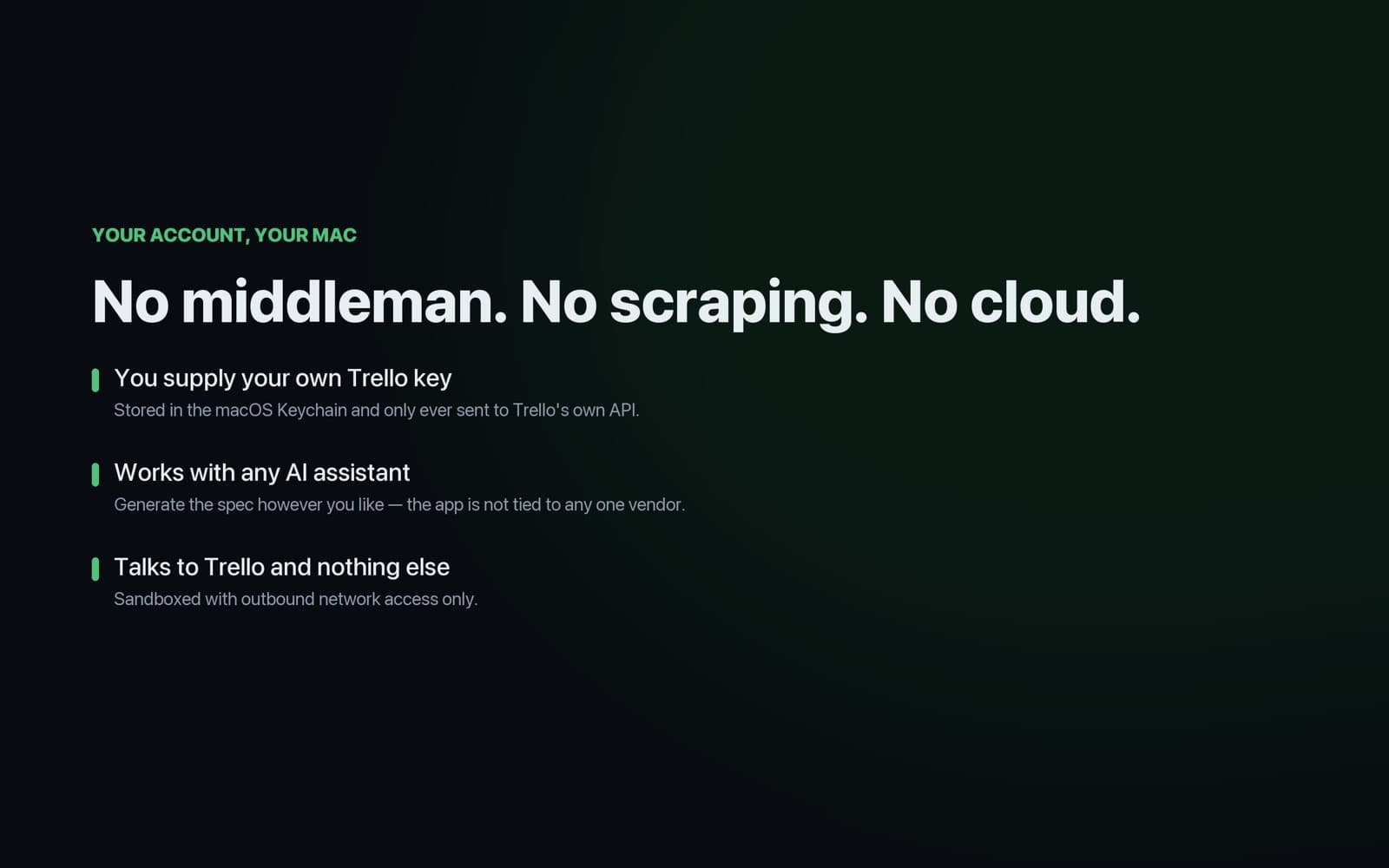 No middleman, no scraping, no cloud